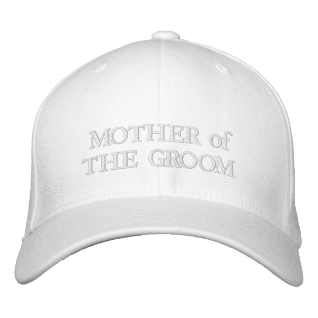 Mother of the Groom blush pink white chic wedding Embroidered Hat (Front)