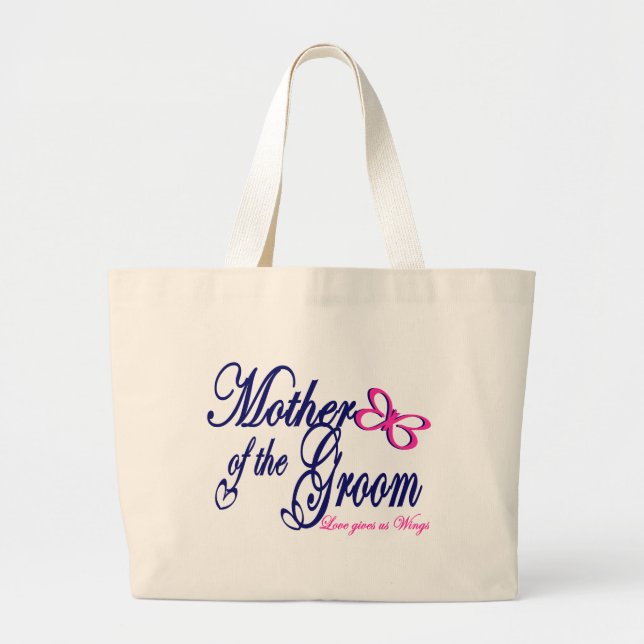 Mother of the Groom/ Butterfly Large Tote Bag (Front)