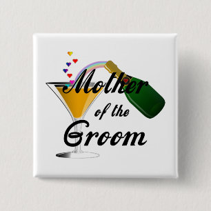 Mother of the Groom Champagne Toast 15 Cm Square Badge
