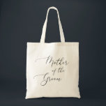 Mother of the Groom | Elegant Minimalist Wedding Tote Bag<br><div class="desc">Celebrate the special role of the groom’s mother with this elegant and minimalist wedding tote bag. Featuring graceful modern script, this tote is a beautiful and functional gift she can use on the wedding day and beyond. Perfect for carrying essentials to the rehearsal, bridal suite, or as a keepsake from...</div>