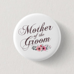Mother of the Groom Elegant Wedding   Pin Button