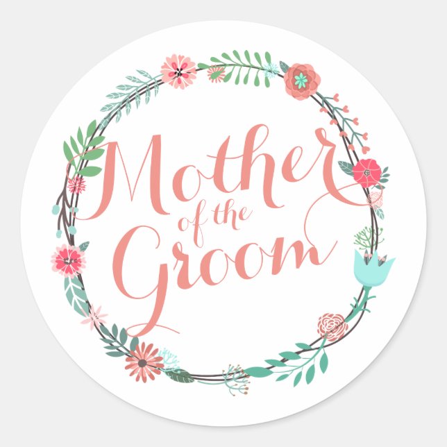 Mother of the Groom Elegant Wedding Sticker (Front)