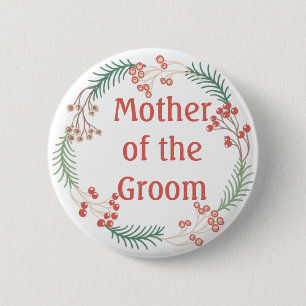 Mother of the Groom Floral Design 6 Cm Round Badge