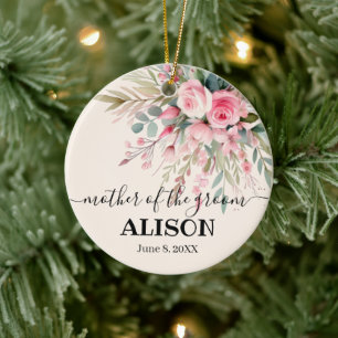 mother of the groom floral Wedding Keepsake Ceramic Ornament