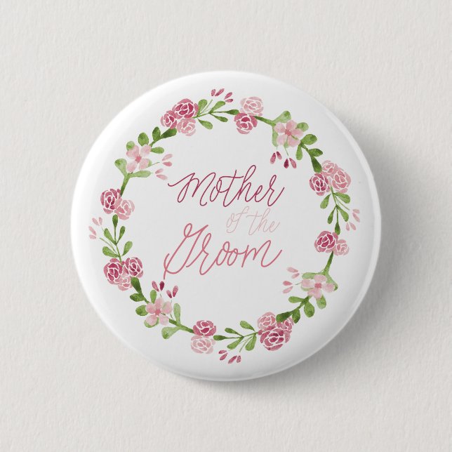 Mother of the Groom Flower Button Pin (Front)
