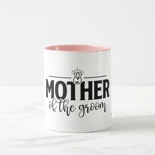 Mother of the Groom Flowing Script Personalised  Mug (Center)