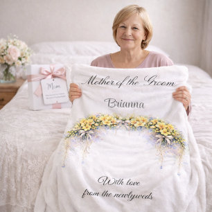 Mother of the Groom Freesia Wedding Party Gift Fleece Blanket