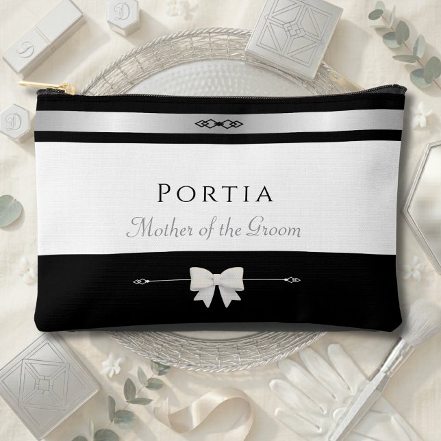 Mother of the Groom Gift | Modern Luxury Makeup Accessory Pouch (Celebrating family and new beginnings. A personalized gift for the Mother of the Groom.)