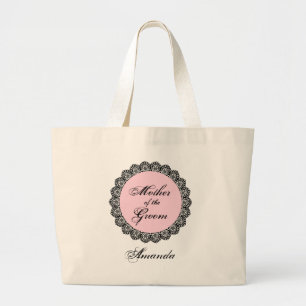 Mother of the GROOM Lace Custom Name V02 Large Tote Bag