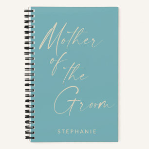 Mother of the Groom Minimalist Personalised Teal Notebook