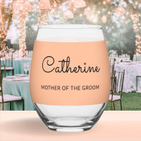 Mother of the Groom Monogrammed Chic Wedding Peach