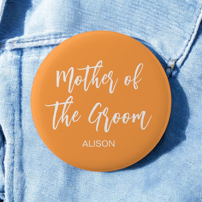 Mother of the Groom Orange White Fall 6 Cm Round Badge (Creator Uploaded)
