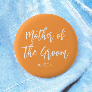 Mother of the Groom Orange White Fall 6 Cm Round Badge