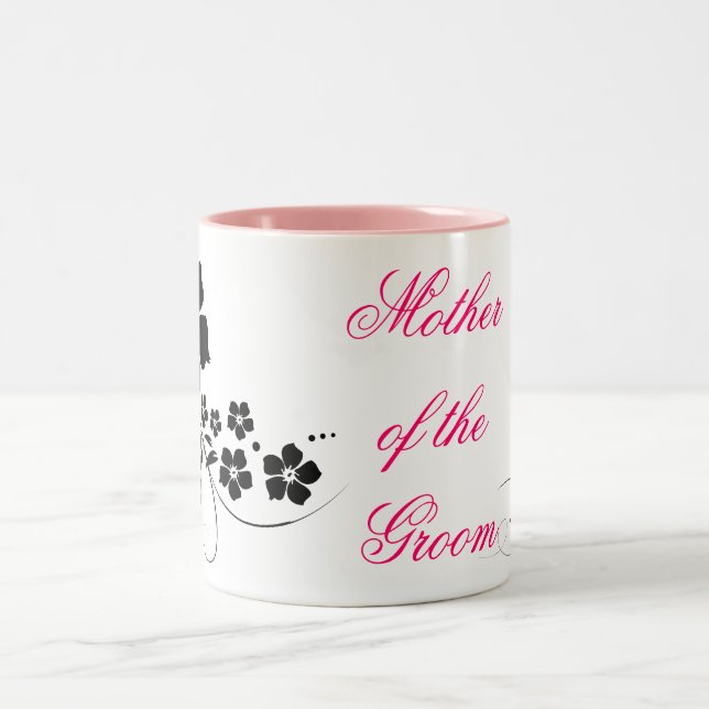 Mother of the Groom pink black Two-Tone Coffee Mug (Center)