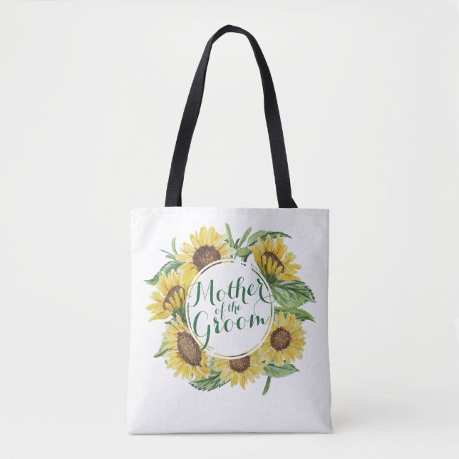 Mother of the Groom Sunflower Wreath Tote Bag (Front)