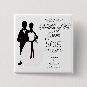 Mother of the groom swirls wedding favour button
