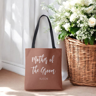 Mother of the Groom Terracotta Brown White Tote Bag