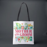 Mother of the Groom Tropical Destination Wedding Tote Bag<br><div class="desc">The design features a modern watercolor floral design with tropical leaves and flowers.</div>