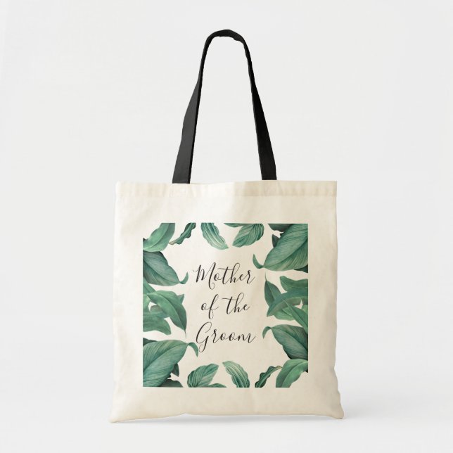 Mother of the groom. Tropical greenery wedding Tote Bag (Front)