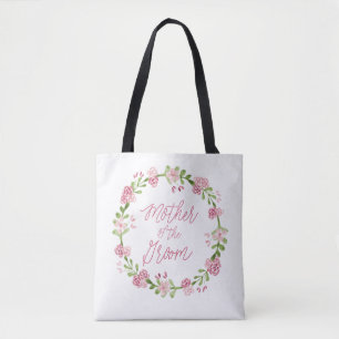 Mother of the Groom Watercolor Wreath Bag