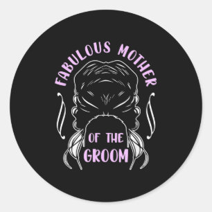 Mother Of The Groom Wedding Bridal Party _3 Classic Round Sticker