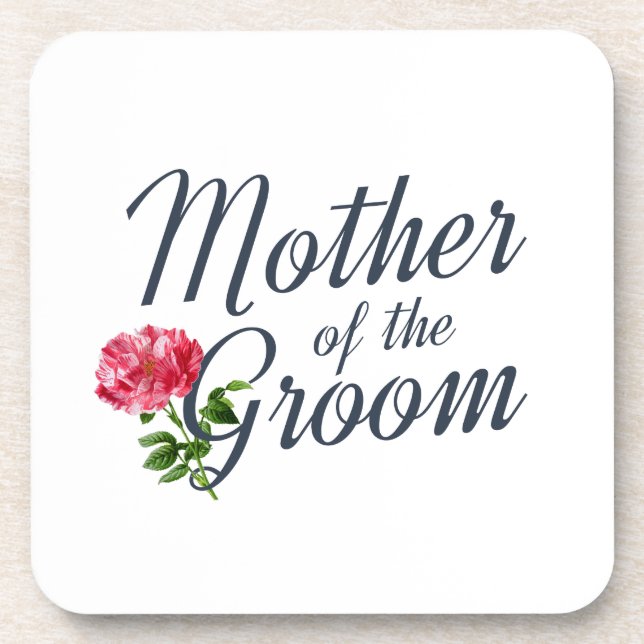Mother of the Groom Wedding Calligraphy | Coaster (Front)