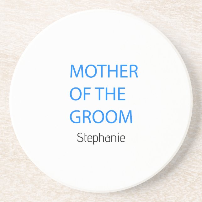 Mother Of The Groom Wedding Gift Favor Blue Custom Coaster (Front)