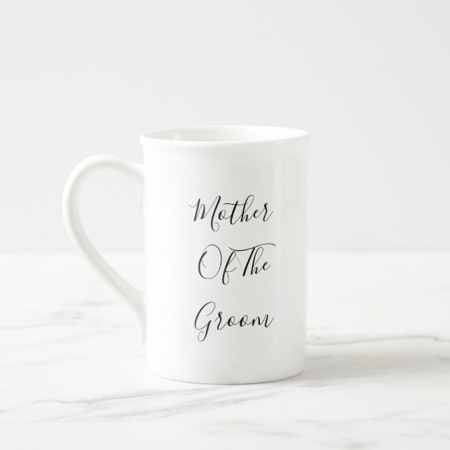 Mother Of The Groom Wedding Gift Favour Modern 202 Bone China Mug (Left)