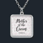 Mother of the Groom Wedding Ring Pattern and Name Silver Plated Necklace<br><div class="desc">Mother of the Groom Wedding Ring Pattern Personalised Name Gift Necklace.</div>