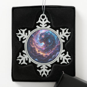 Mother of the Universe – She Who Dreams the Stars. Snowflake Pewter Christmas Ornament