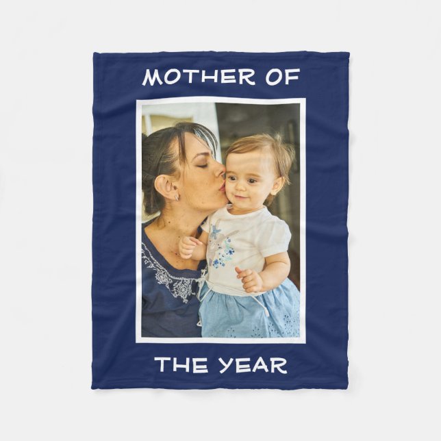 Mother Of The Year Personalised Custom Photo Mummy Fleece Blanket (Front)