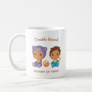 Mother of Twins Baby Boy Bear Jumpsuit Coffee Mug