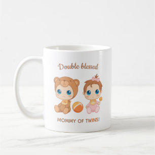 Mother of Twins Baby Girl Bear Jumpsuit Coffee Mug