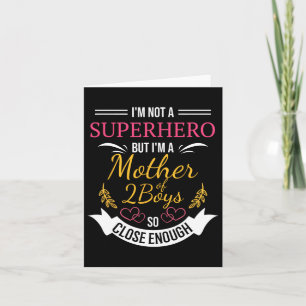 Mother Of Two Boys Funny Tee For Mum With 2 Sons  Card