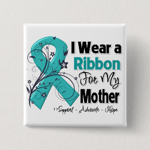 Mother - Ovarian Cancer Ribbon 15 Cm Square Badge