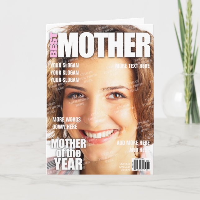Mother Personalised Magazine Cover Card (Front)
