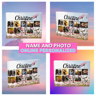 Mother Photo Collage Elegant Keepsake Block