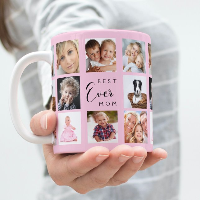 Mother photo collage pink coffee mug (Creator Uploaded)