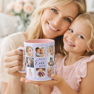 Mother photo collage violet mug
