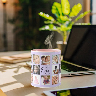 Mother photo collage violet mug