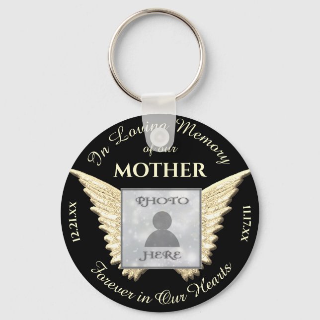 Mother Photo Memorial Keychain (Front)