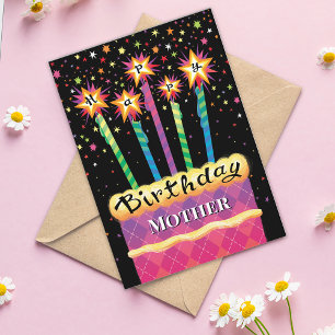 Mother Pink Birthday Cake  Card