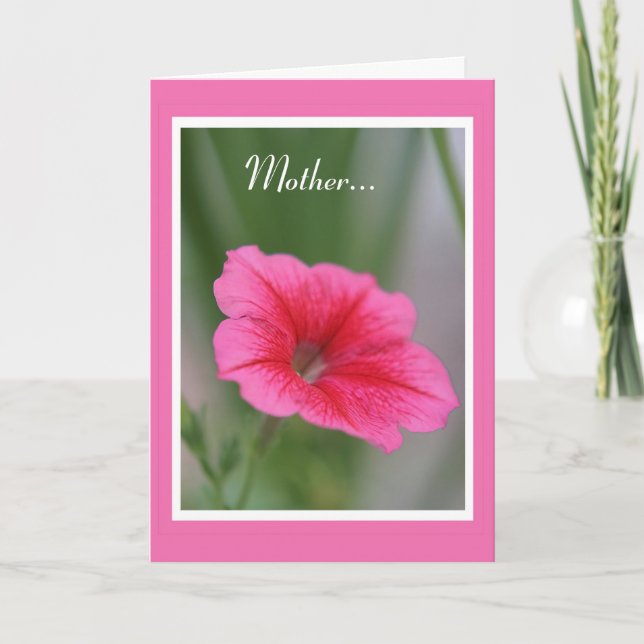 Mother...Pink Petunia Card (Front)