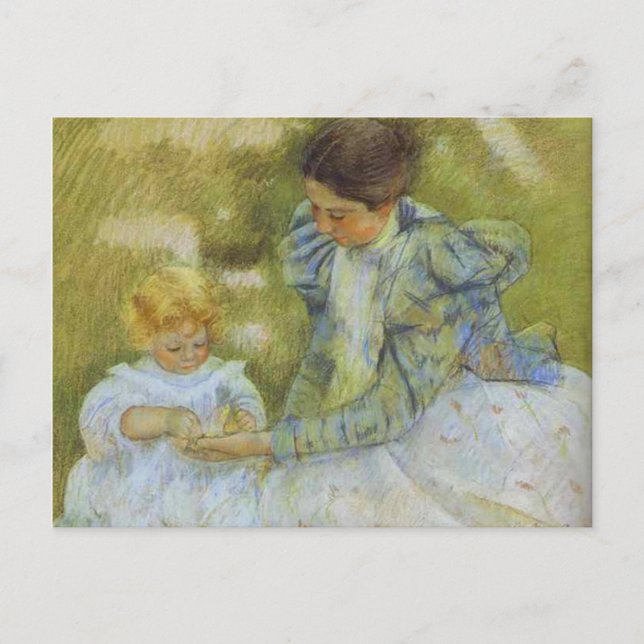 Mother Playing with Her Child. c.1897, Mary Cassat Postcard (Front)