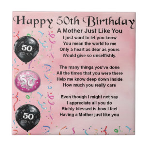Mother Poem - 50th Birthday Tile