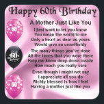 Mother Poem - 60th Birthday Square Sticker<br><div class="desc">A great gift for a mother on her 60th birthday</div>