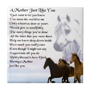 Mother Poem -  Horses Design Ceramic Tile