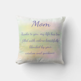 Mother Poem Pastel Watercolor Cushion