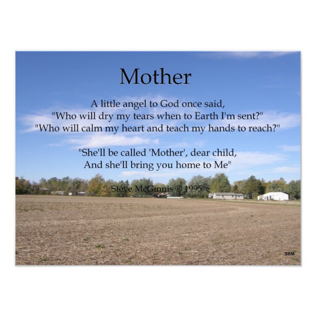 Mother Poem Photo Print (Front)