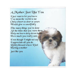 Mother Poem  -  Shih Tzu Design Notepad